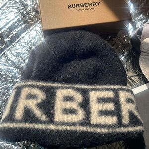 Men's Burberry Knit Cashmere Beanie, OS Small, Black